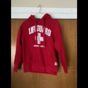 Lifeguard Hoodie Sweatshirt in Red Size small